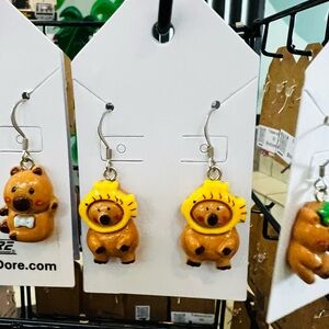 JenDore Handmade Capybara Dangle Drop Earrings